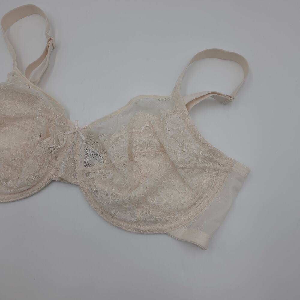 HSIA Bundle of Two Enchante Unlined Lace Underwire Bra Black Cream Size 40DD - Picture 7 of 10